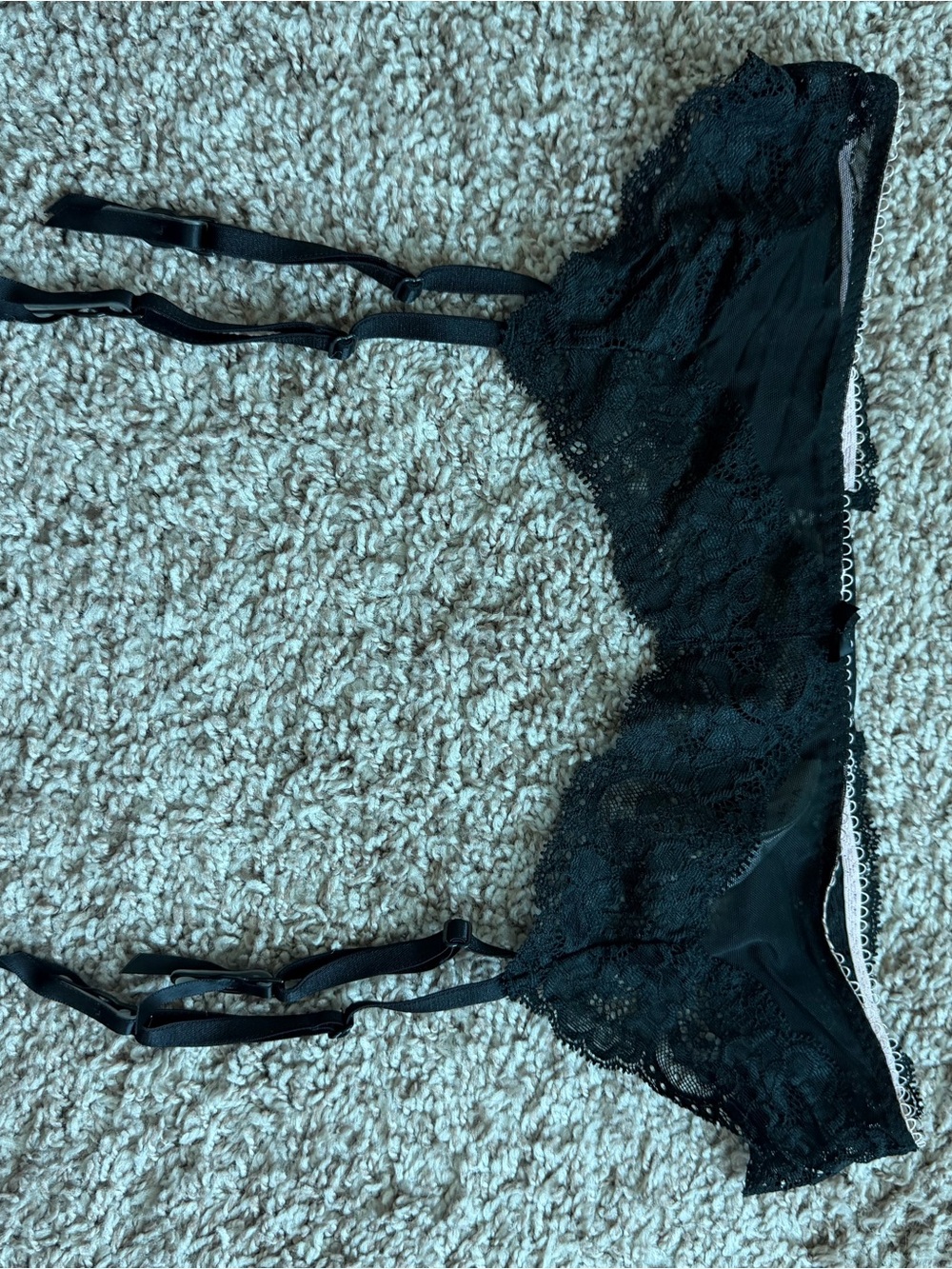 Victoria's Secret Black Garter Belt with Double Adjustable Straps